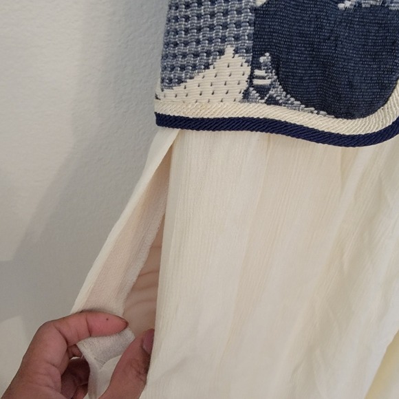 Cache Vintage Tapestry Vest Jumpsuit One Piece 80S Rhinestone Studded Mesh Panel - Picture 9 of 16